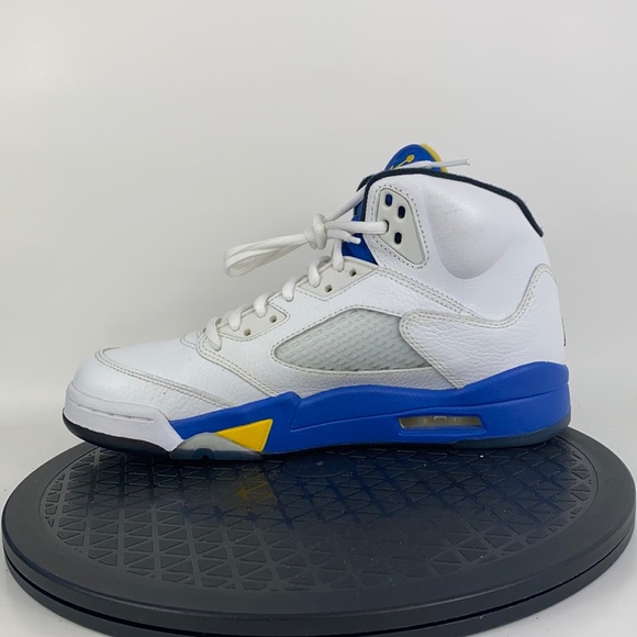 Nike Air Jordan 5 Retro 'Laney' 2013 White/Blue 136027-189 Men's Size 8 - Picture 9 of 12